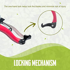 Professional SK5 Steel Blades Gardening Pruners, Gardeness Japanese Bypass Pruning Shears