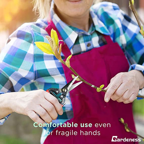 Gardeness Straight Pruning Shears with SK5 Steel Serrated Blade Micro-Tip Gardening Scissors quantity